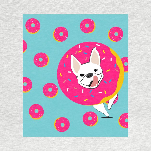 Frenchie in Donut by juliawudesign